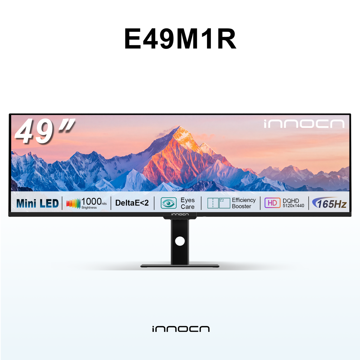 INNOCN | 49インチ 5K DQHD 165Hz フラット ミニLEDウルトラワイド生産性モニター | E49M1R
