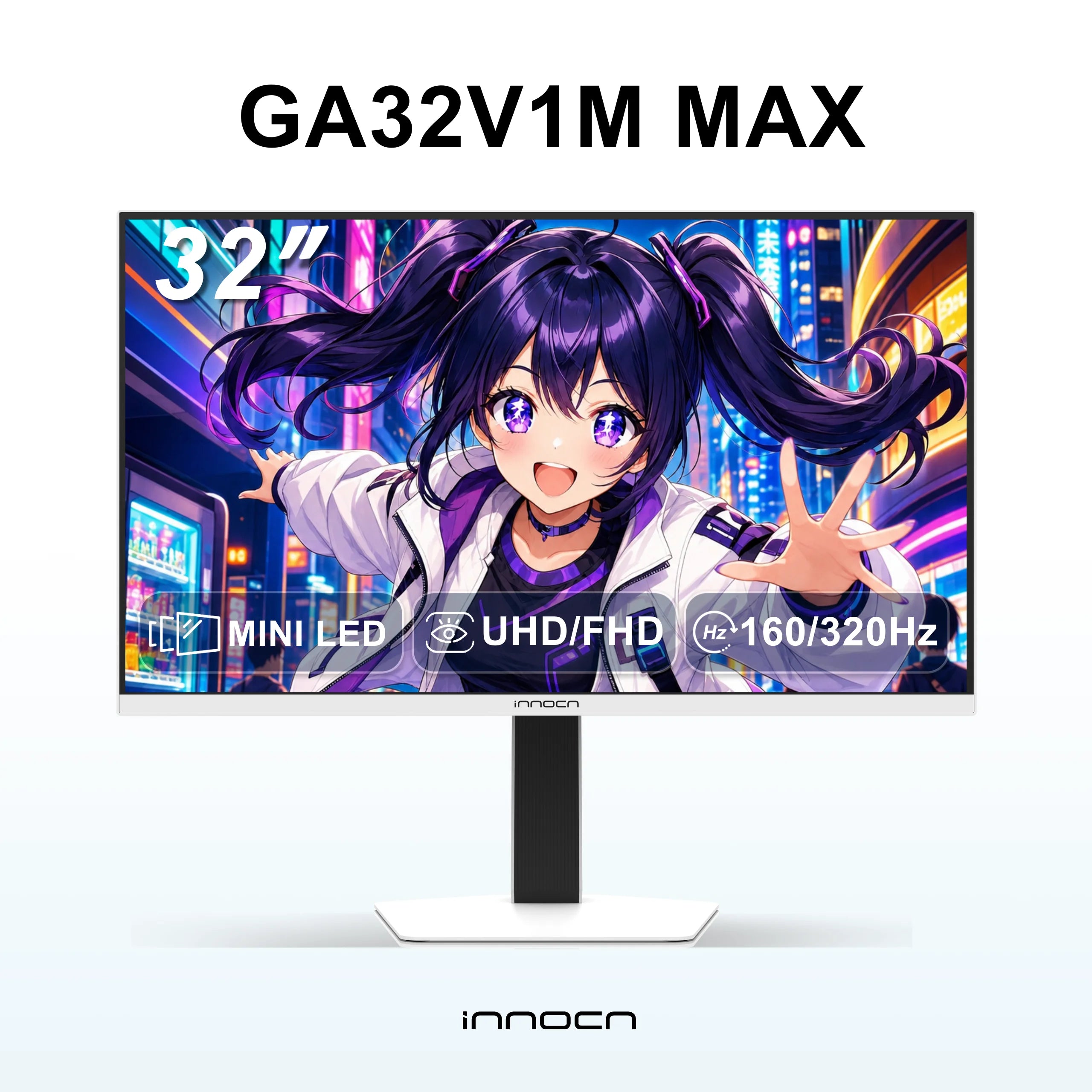 INNOCN | 32インチ 4K 160Hz / FHD 320Hz デュアルモード Mini-LED ゲーミングモニター | GA32V1M MAX